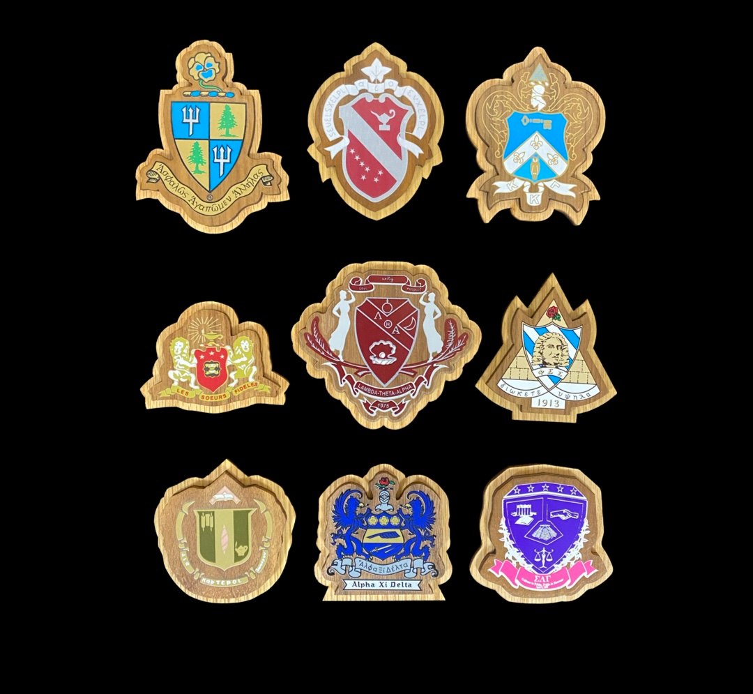 Sorority Wood Letters and Color Crest