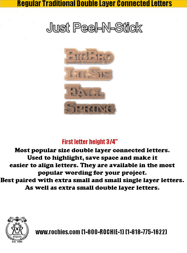 Regular Traditional Double Layer Connected Letters