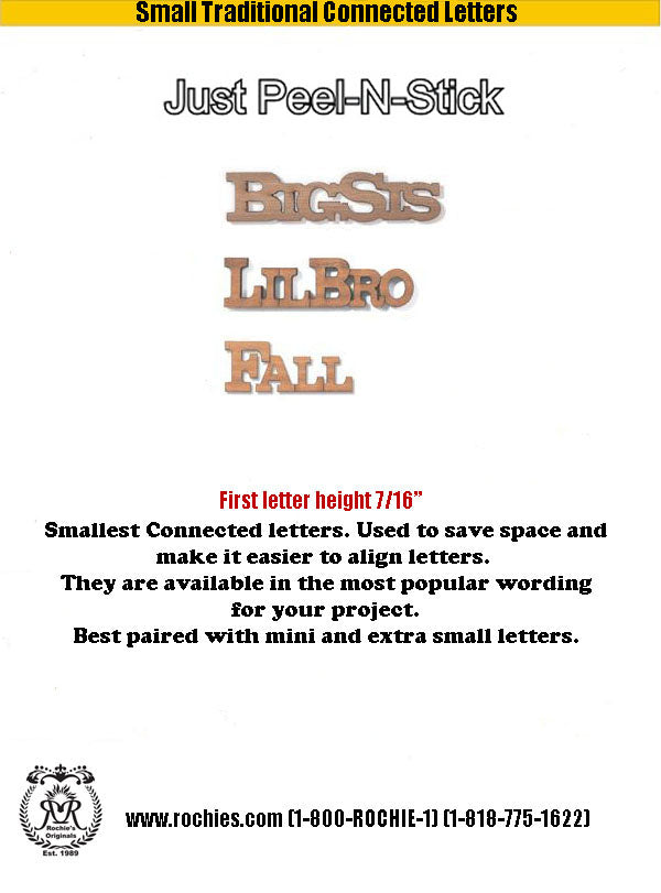 Small Traditional Connected Letters