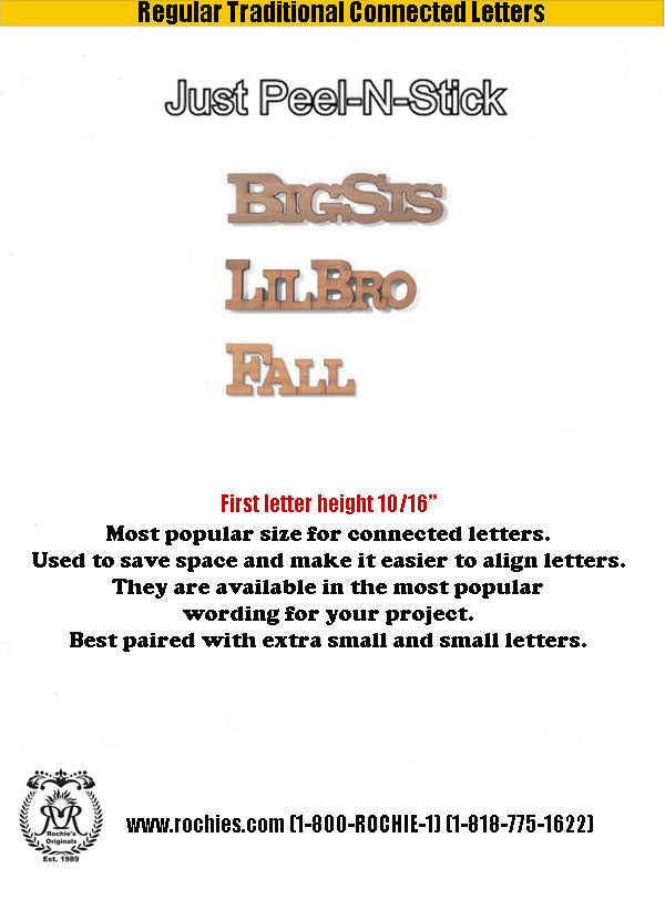 Regular Traditional Connected Letters