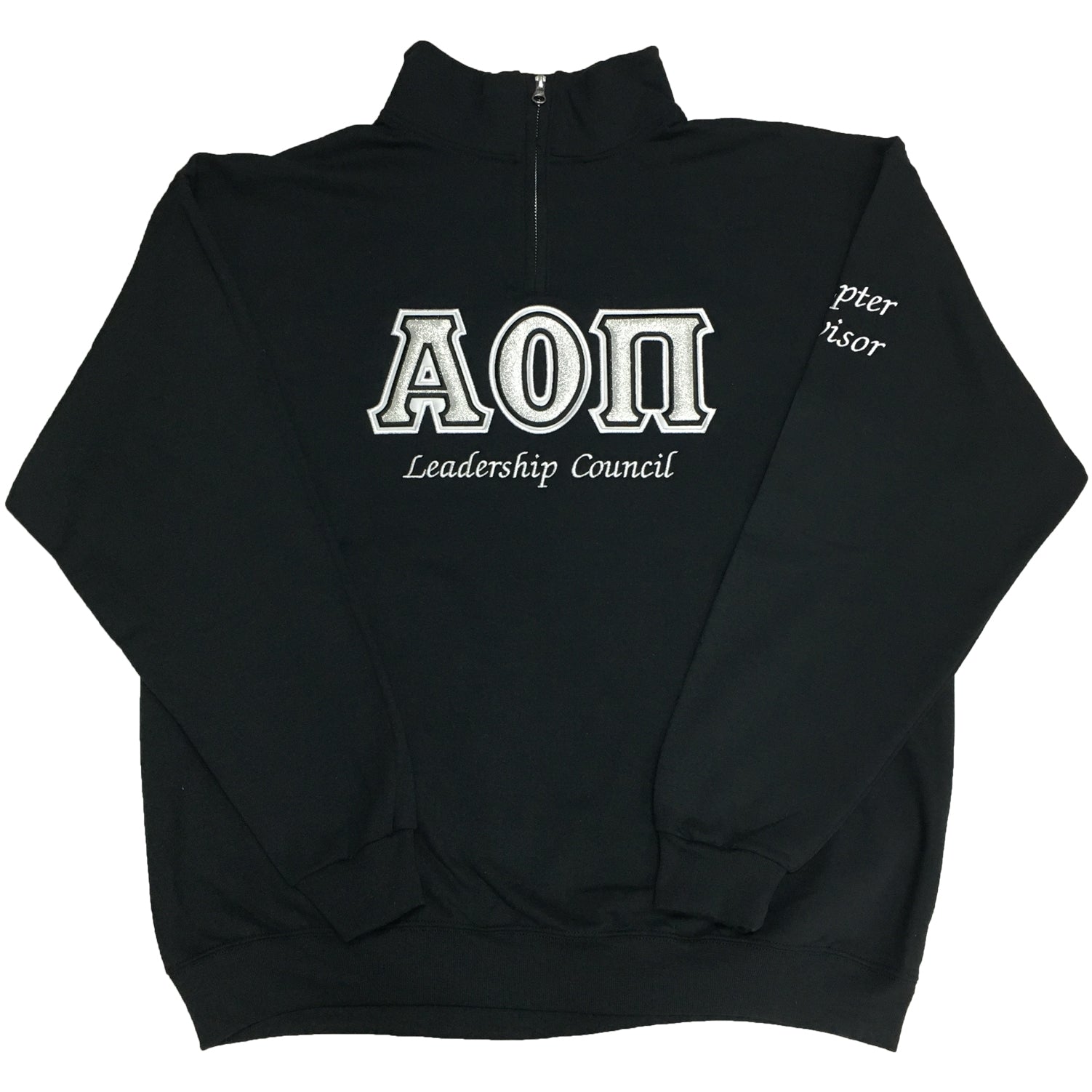 Quarter-Zip Greek Letters Satin Puff Embroidery
