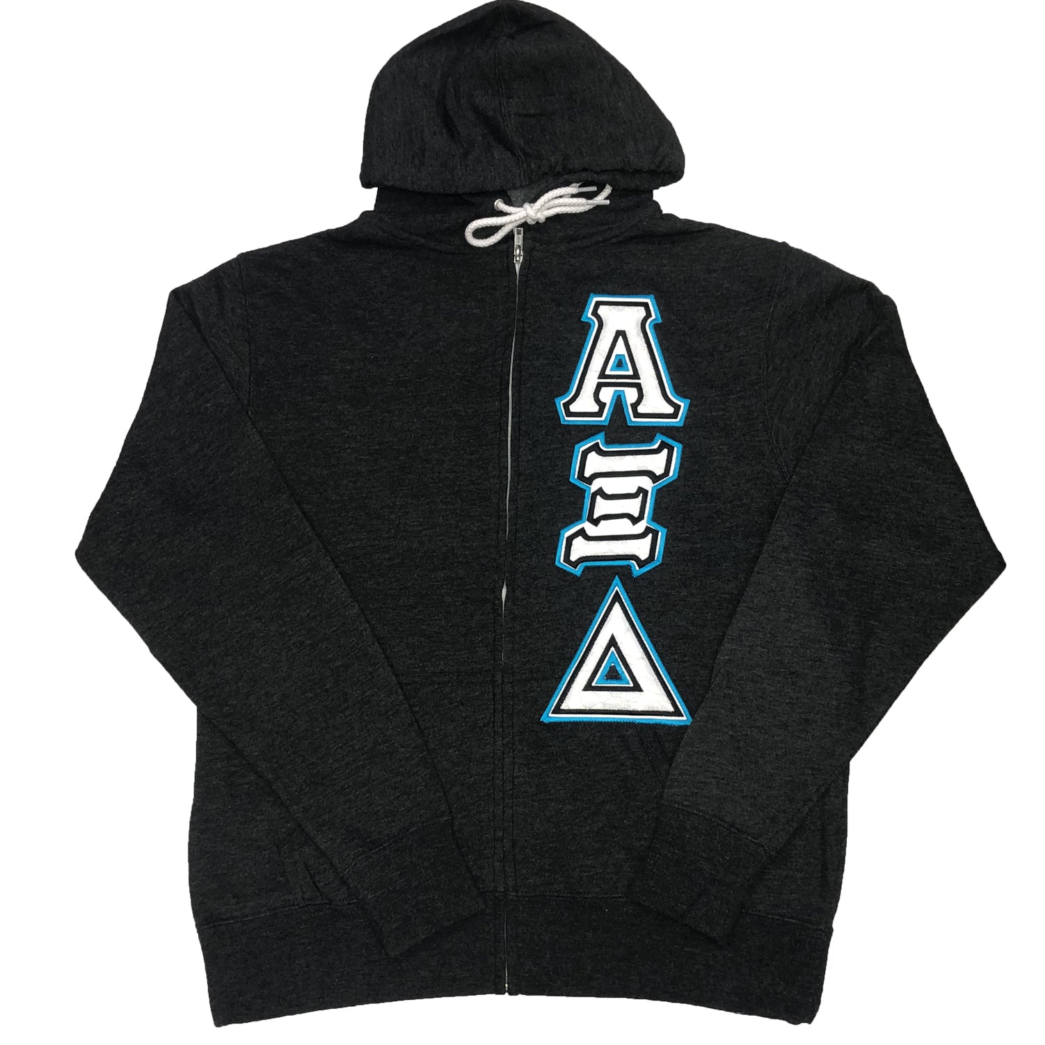 Zip Up Hoodie Satin Puff Greek Letters