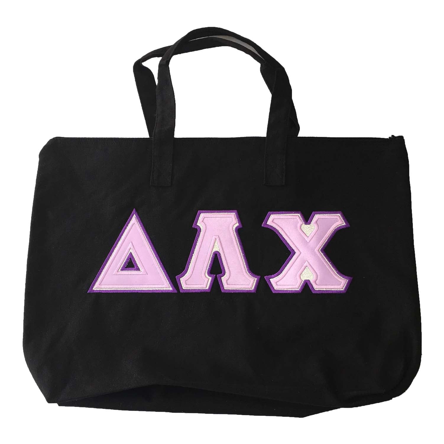 Greek Letter Jumbo Tote Bags w/ Zip