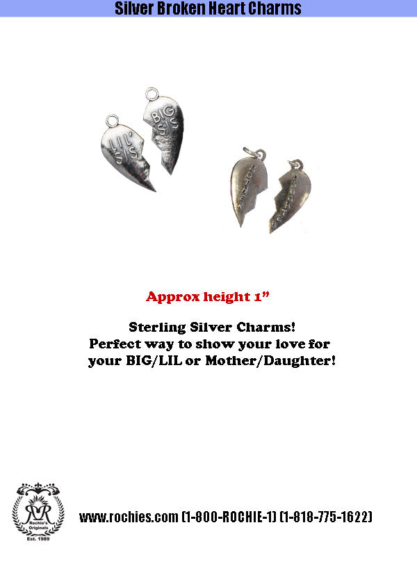 Silver Broken Heart Charms