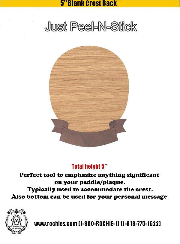 5" Blank Crest Back - Rochies Originals