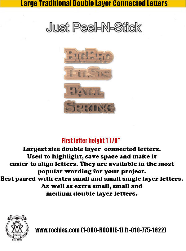 Large Traditional Double Layer Connected Letters