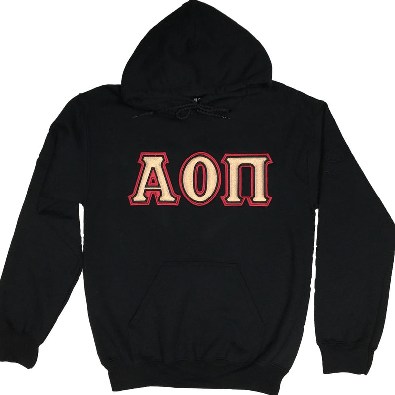 Hoodie with Puff Greek Letters