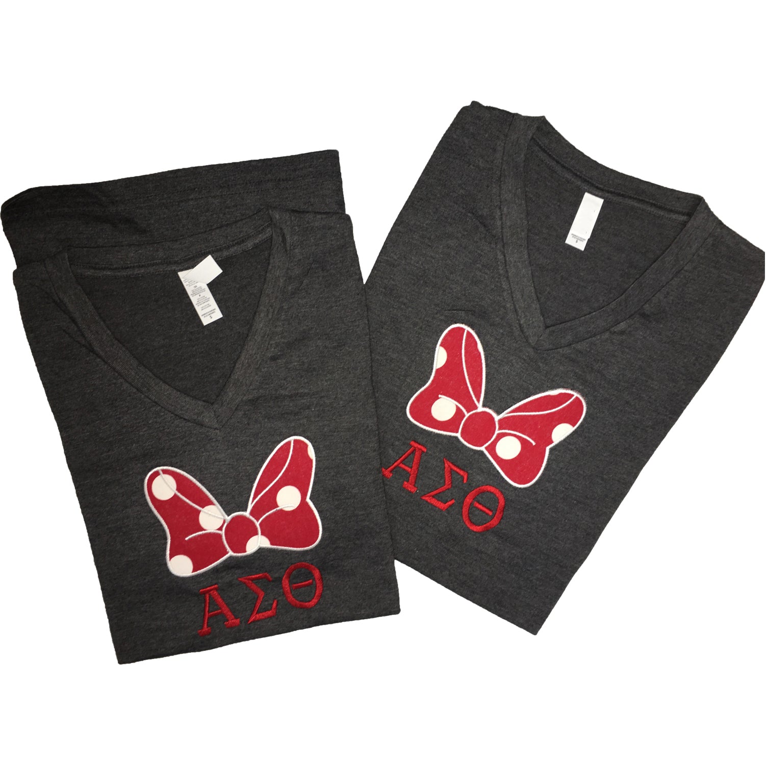 T-Shirt Bow Greek Letters Embroidery