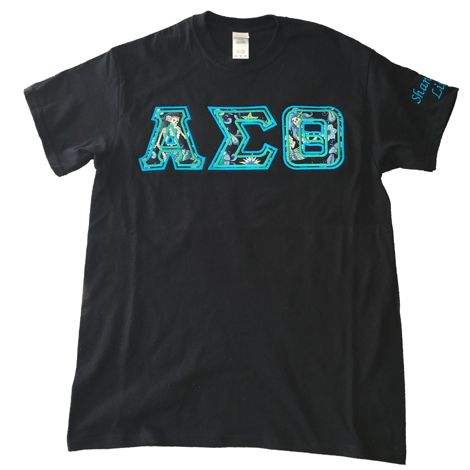 T-Shirt Greek Letters Satin Embroidery