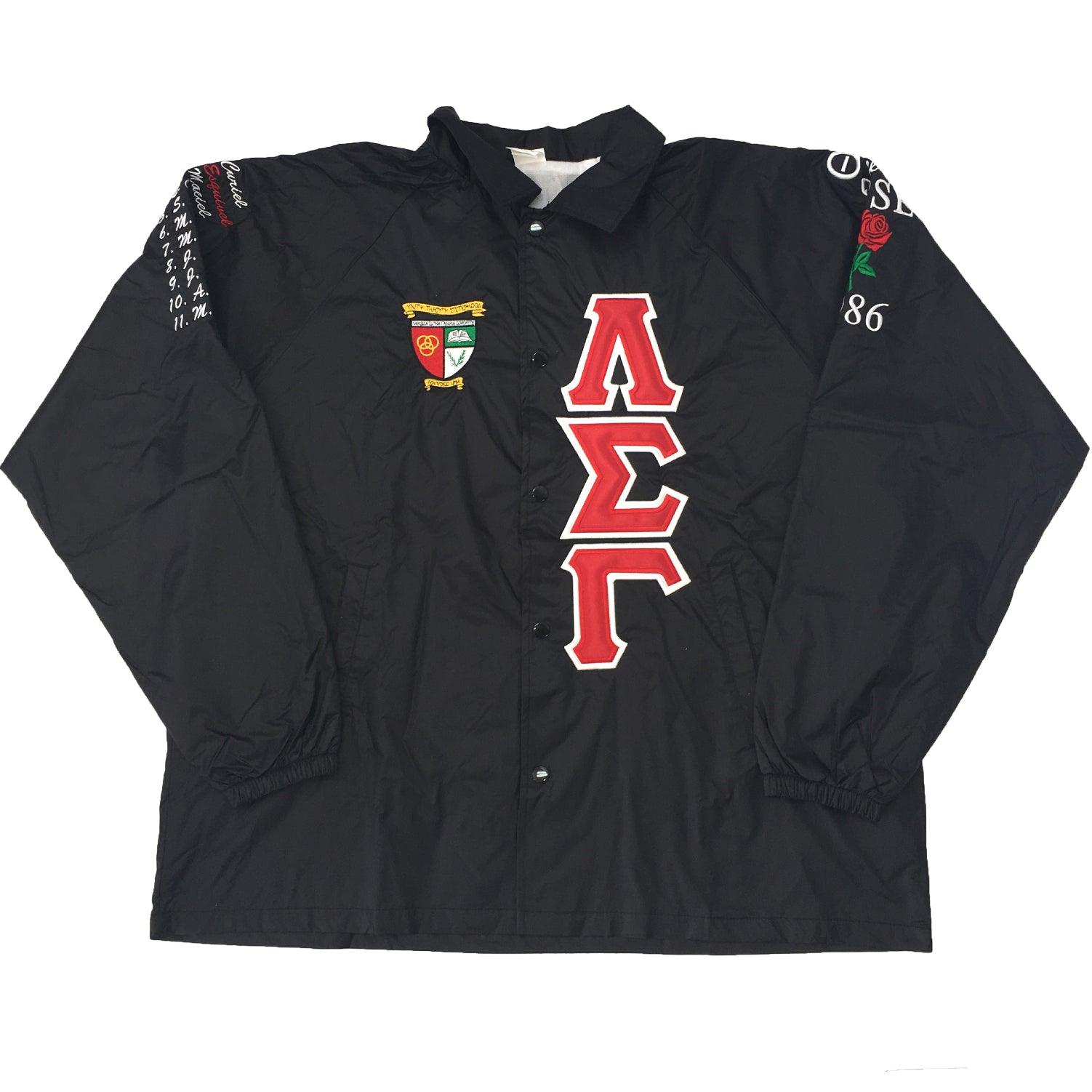 Coach Jacket Greek Letters Zig-Zag Embroidery - Rochies Originals