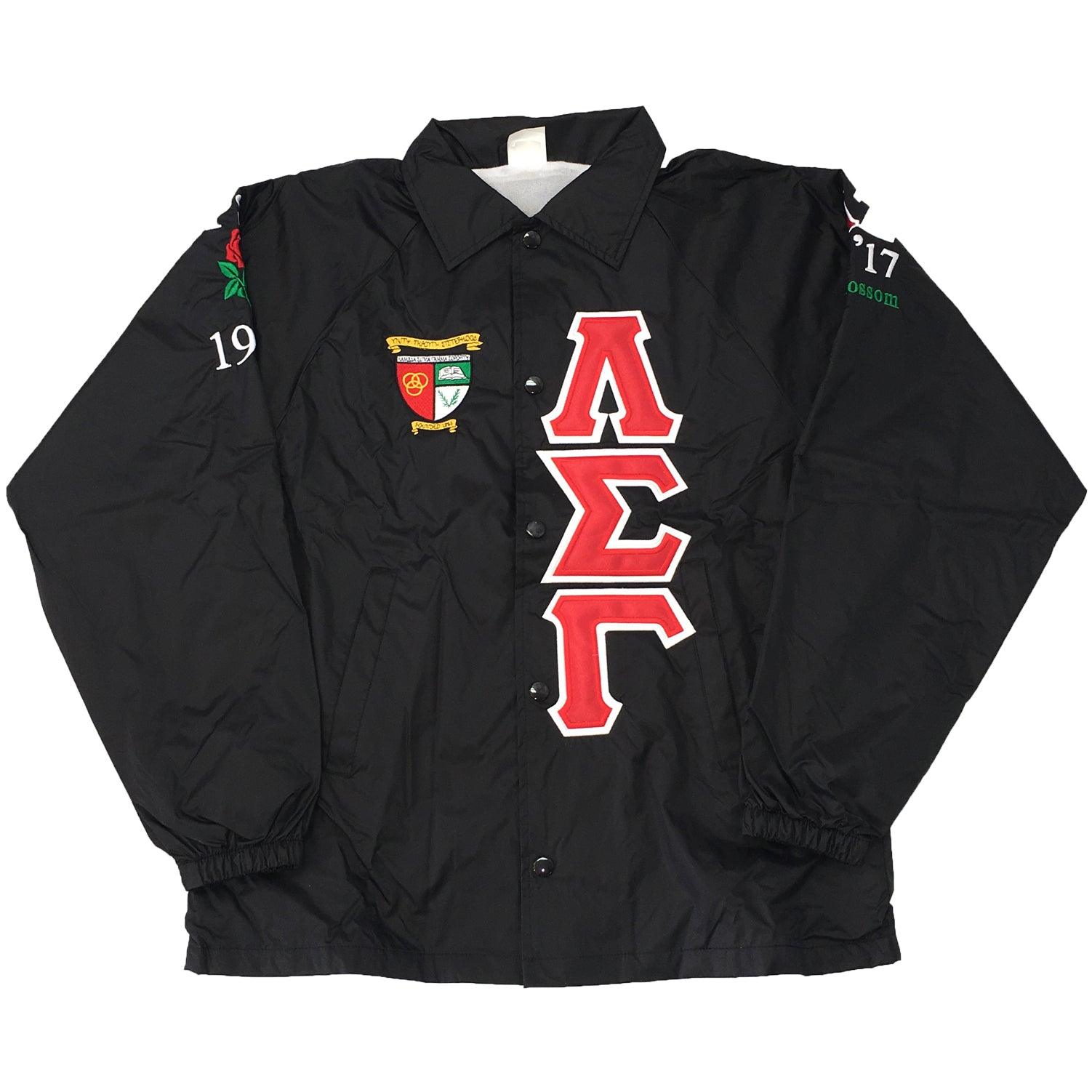 Coach Jacket Greek Letters Zig-Zag Embroidery - Rochies Originals