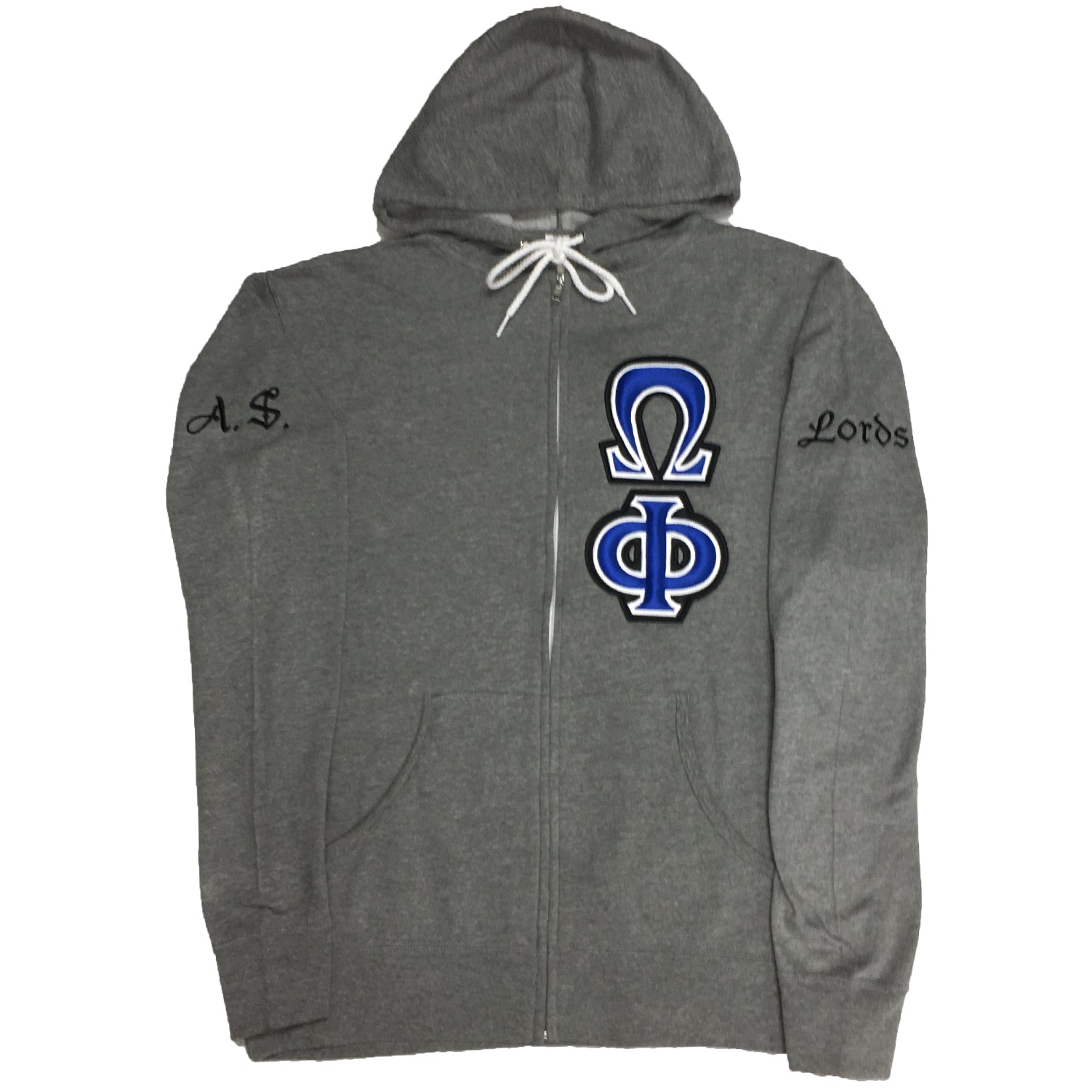 Zip Up Hoodie Satin Puff Greek Letters