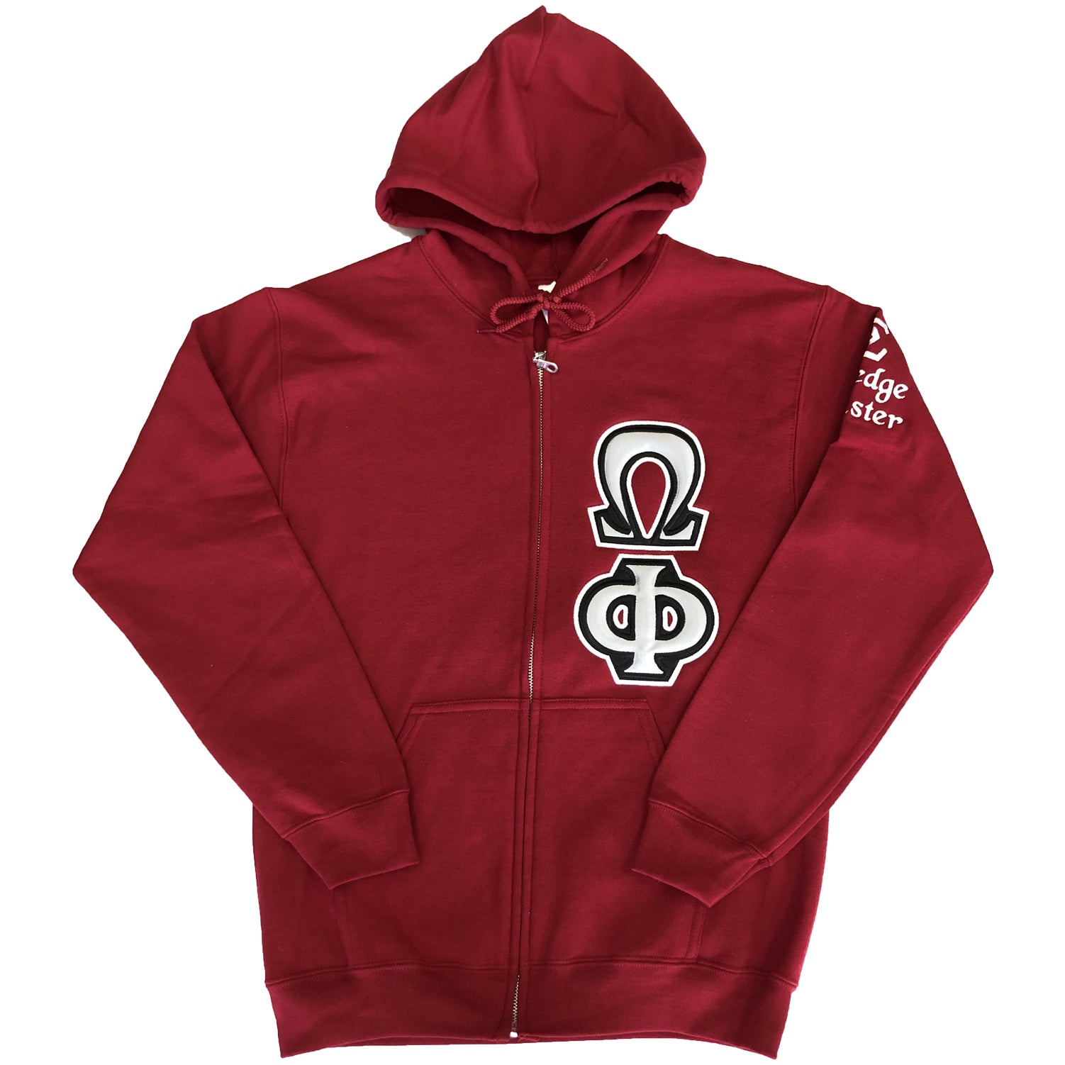 Zip Up Hoodie Satin Puff Greek Letters