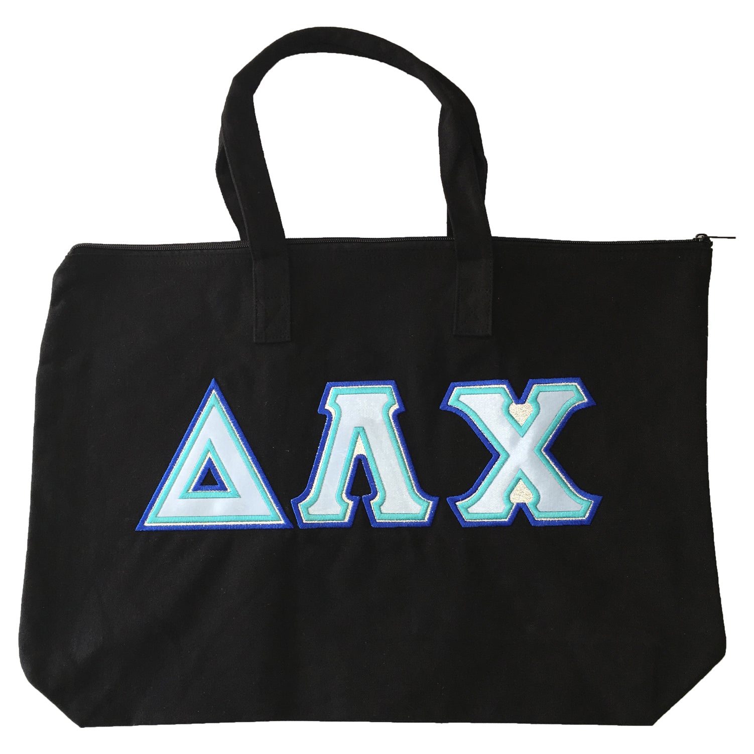 Greek Letter Jumbo Tote Bags w/ Zip