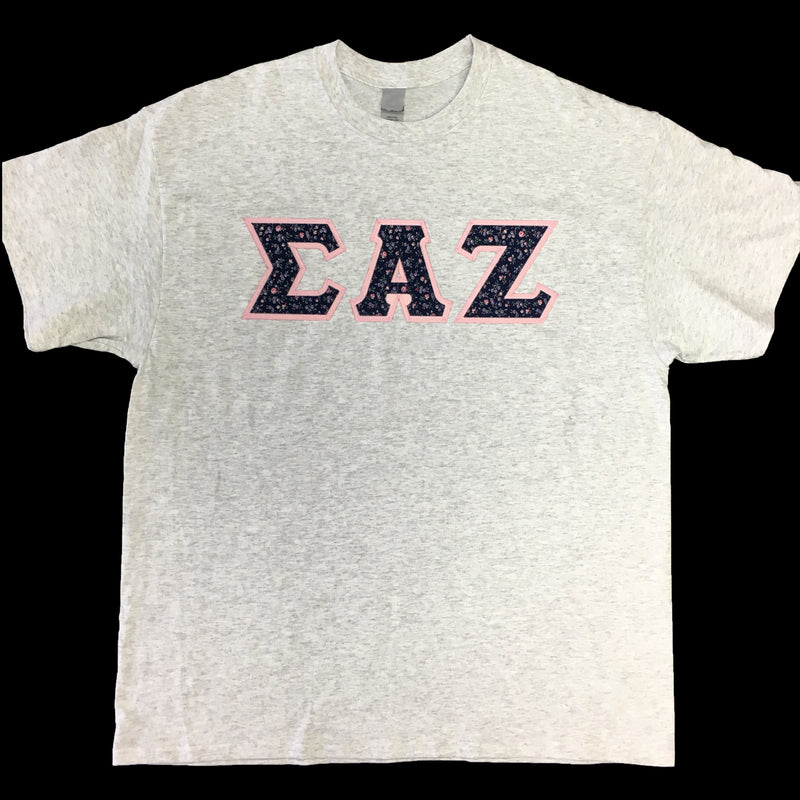 T-Shirt Greek Letters Satin Embroidery