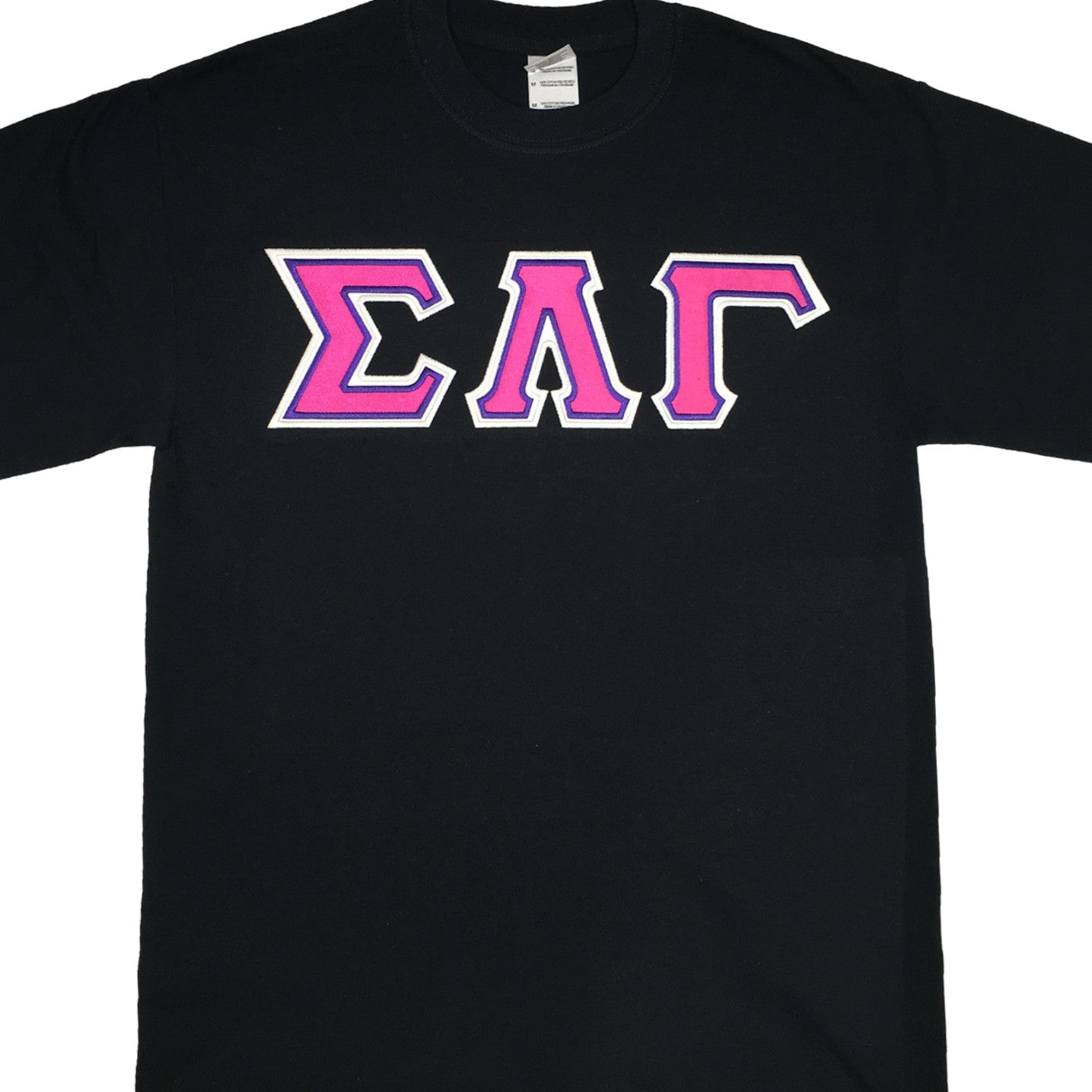 T-Shirt Greek Letters Satin Embroidery