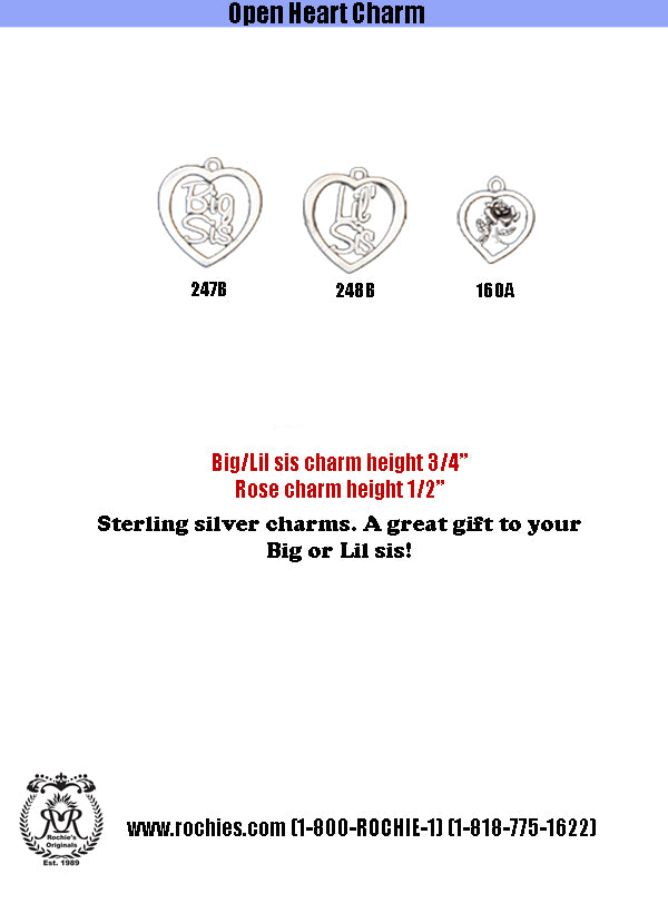 Silver Open Heart Charms