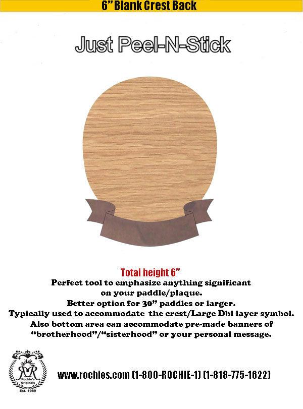 6" Blank Crest Back - Rochies Originals