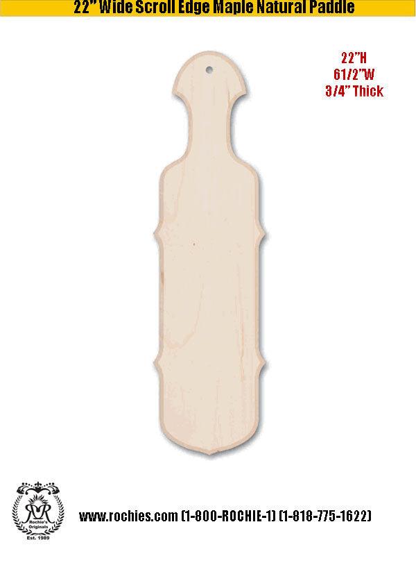 22" Wide Scroll Edge Paddle - Rochies Originals